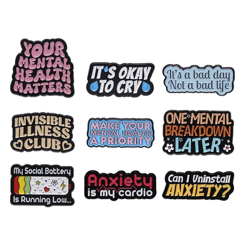 Women Accessories Quotes - Quote Anxiety Brooch Enamel Pin Badge