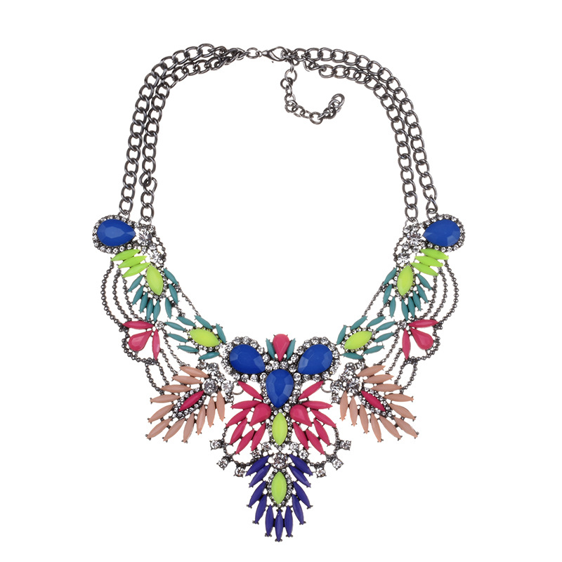 Women Accessories Ebay - eBay hot-selling multicolored gemstone petal necklaces,