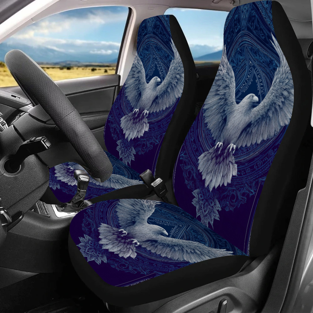 Women'S Eagles Accessories - 2pcs-Eagle Mystical Emblem, Print Car Seat
