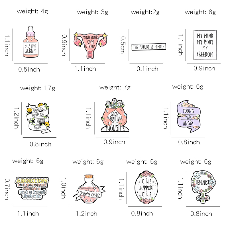 Quotes Women Power Enamel Pins - Women Accessories Quotes ulasan dan harga