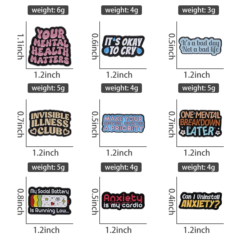 Quote Anxiety Brooch Enamel Pi - Women Accessories Quotes ulasan dan harga