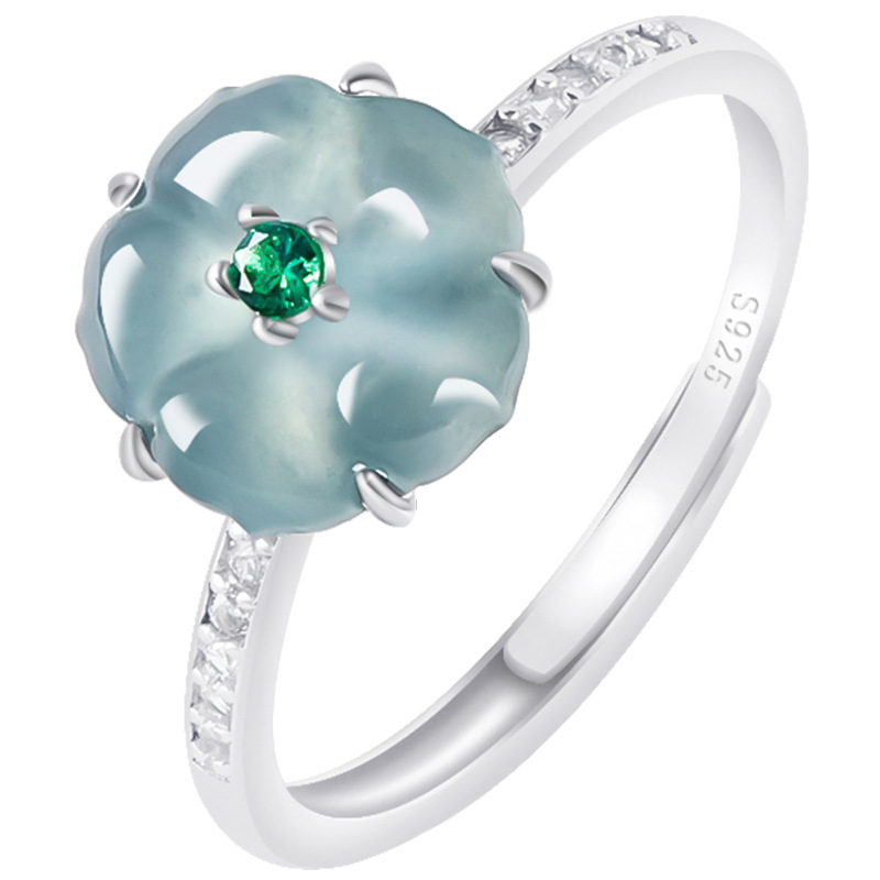 Blue Burmese Jadeite Flower Ri - Women Accessories To Gift ulasan dan harga