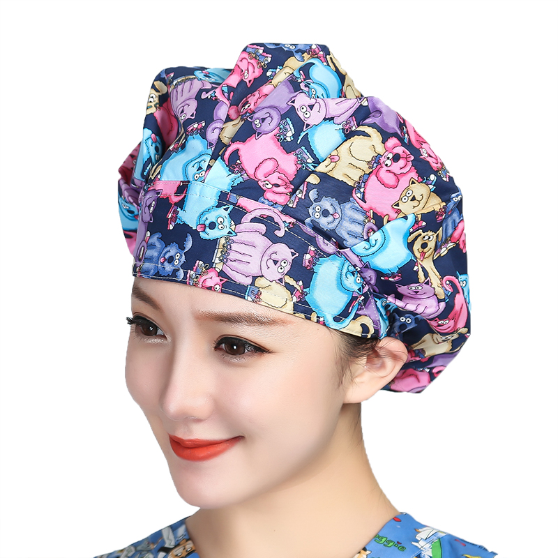 Bouffant Scrubs Hats Cartoon P - Women'S Work Accessories ulasan dan harga