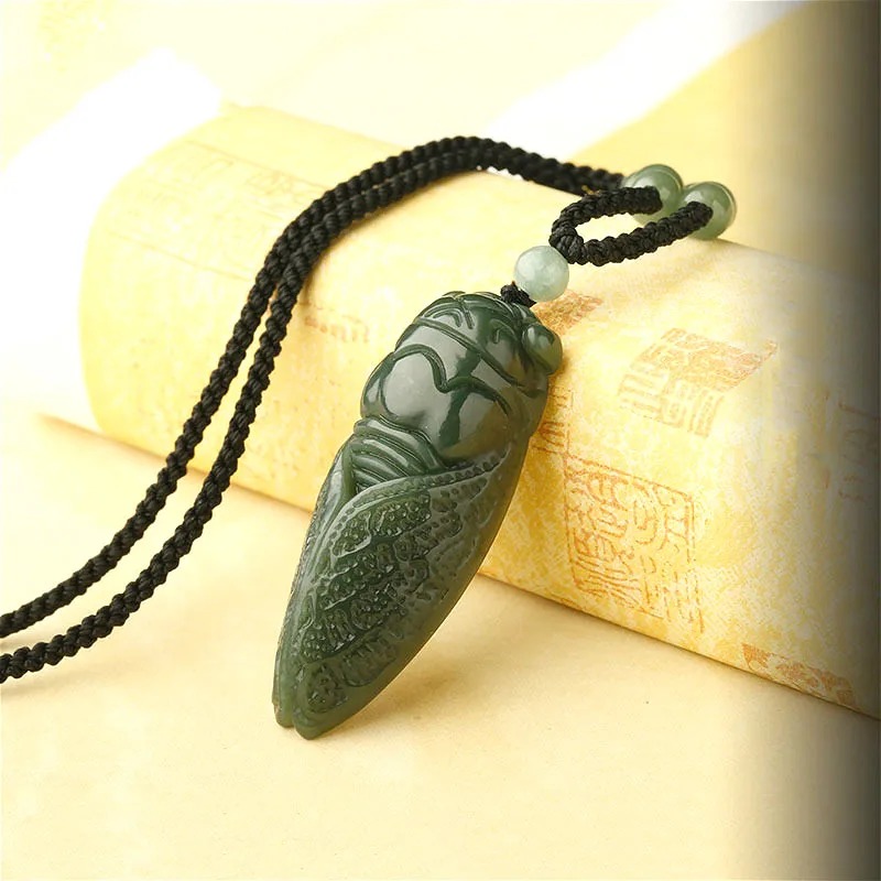 Natural Hetian Jade Cicada Pen - Women Accessories To Gift ulasan dan harga