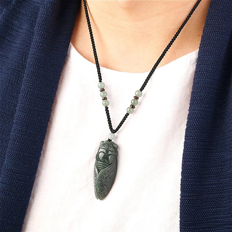 Natural Hetian Jade Cicada Pen - Women Accessories To Gift ulasan dan harga