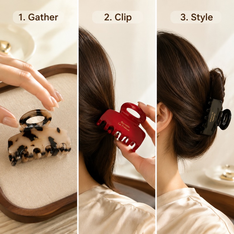 French Medium Hair Claw Clips  - Women'S Work Accessories ulasan dan harga