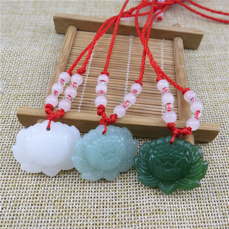 Natural Green Jade Lotus Penda - Women Accessories To Gift ulasan dan harga