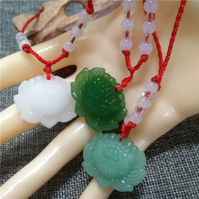 Natural Green Jade Lotus Penda - Women Accessories To Gift ulasan dan harga