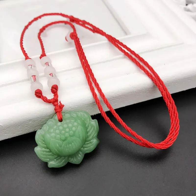 Natural Green Jade Lotus Penda - Women Accessories To Gift ulasan dan harga