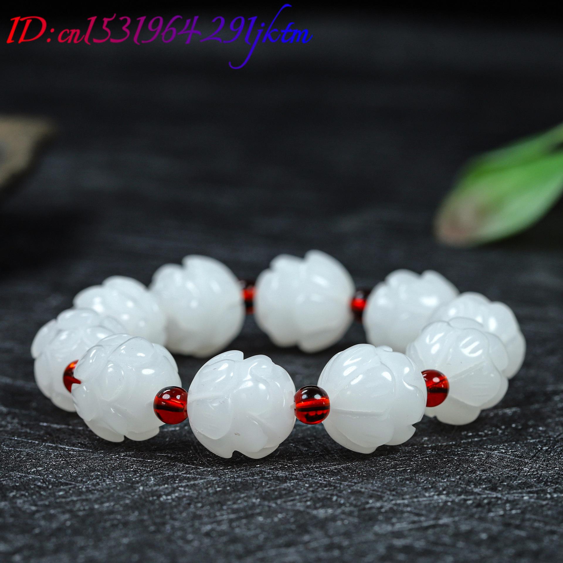 White Real Jade Lotus Bracelet - Women Accessories To Gift ulasan dan harga