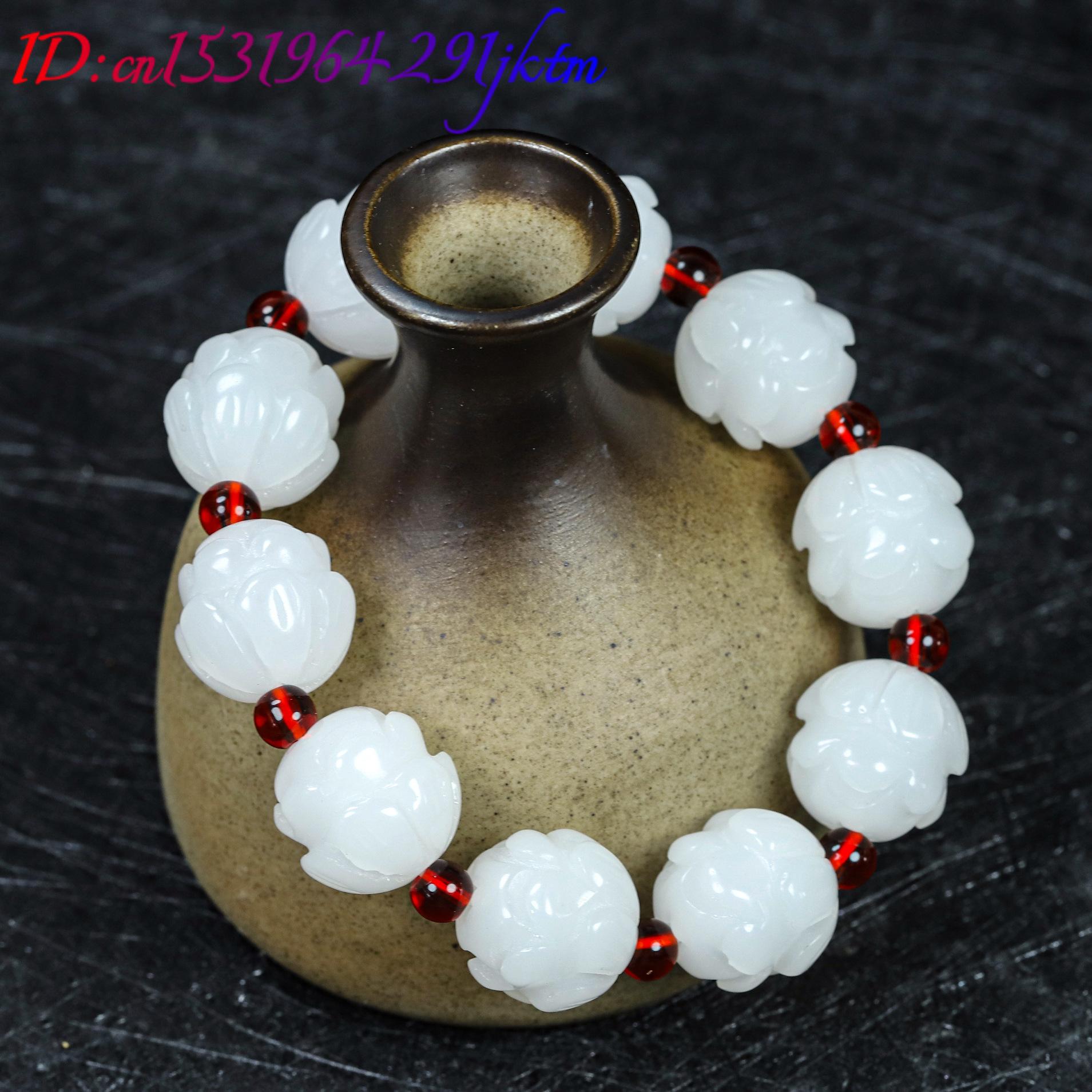 White Real Jade Lotus Bracelet - Women Accessories To Gift ulasan dan harga