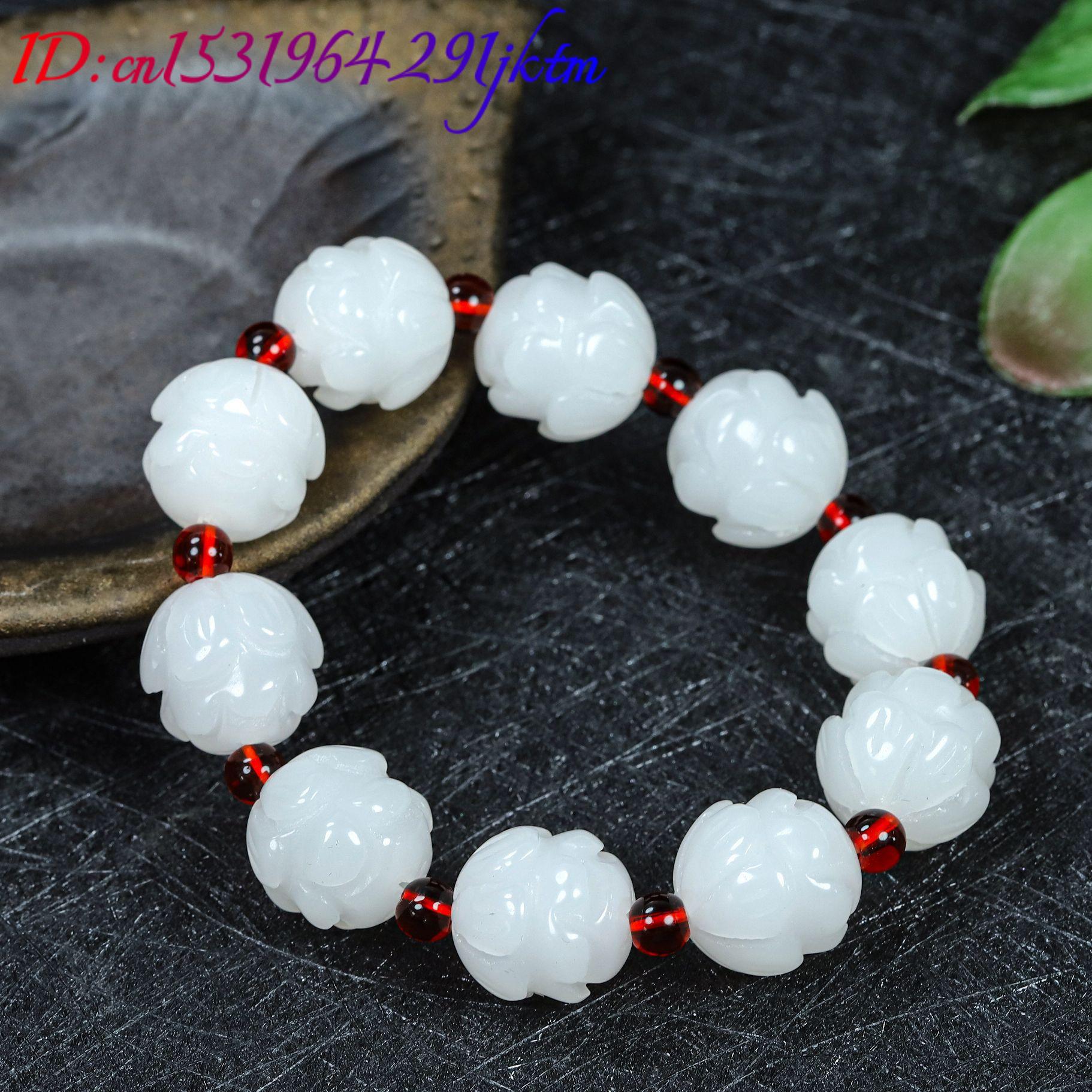 White Real Jade Lotus Bracelet - Women Accessories To Gift ulasan dan harga