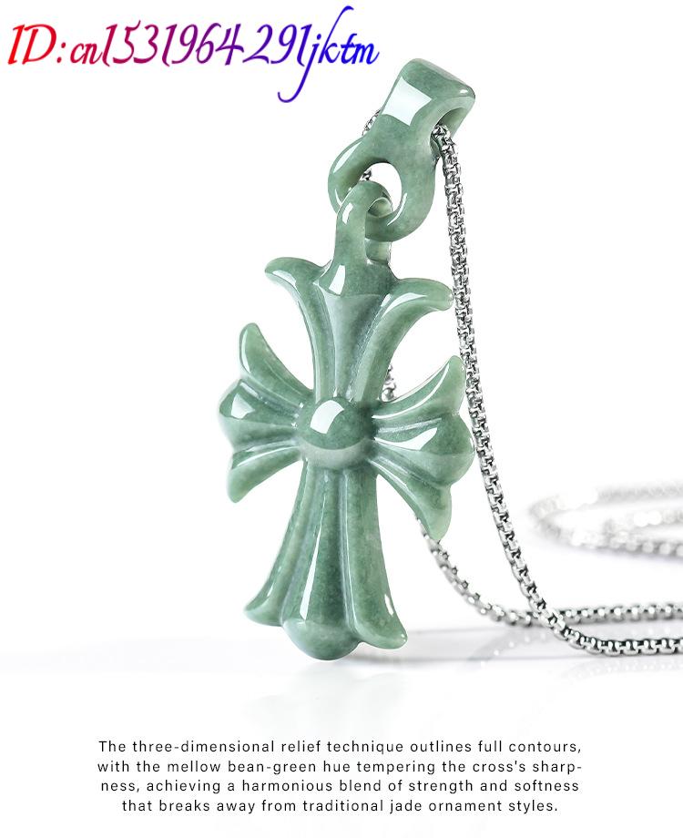 Natural Burmese Jadeite Cross  - Women Accessories To Gift ulasan dan harga