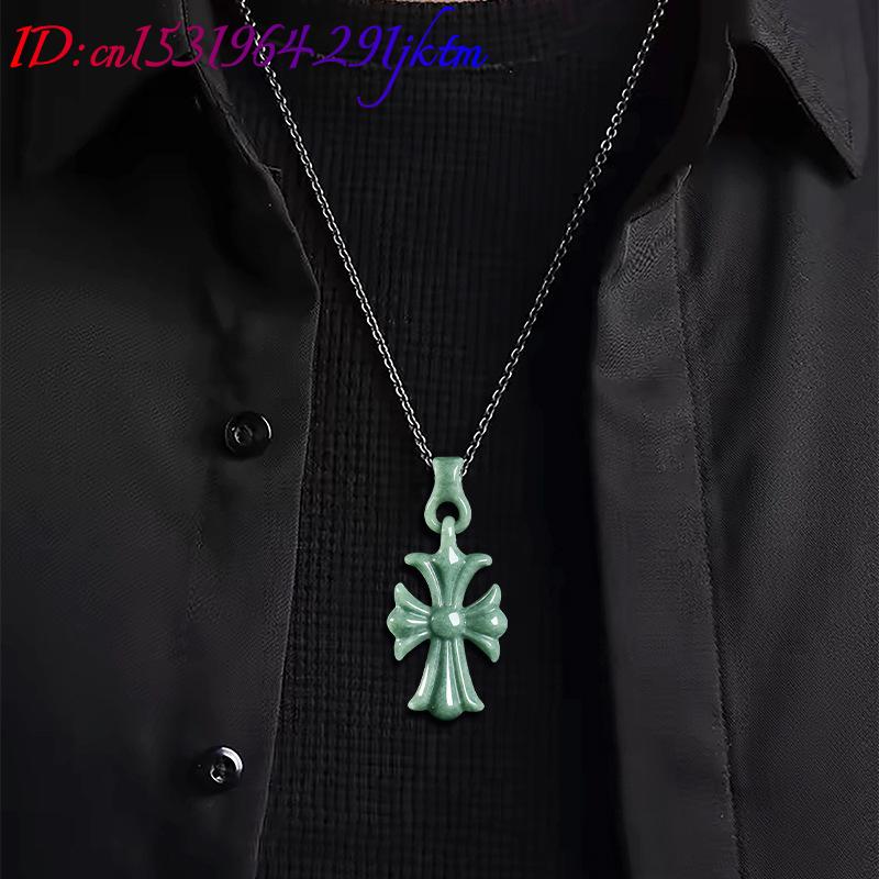 Natural Burmese Jadeite Cross  - Women Accessories To Gift ulasan dan harga