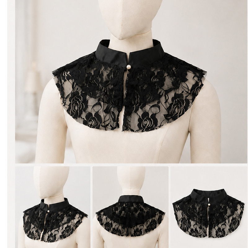 Elegant Lace Floral False Coll - Accessories Woman ulasan dan harga